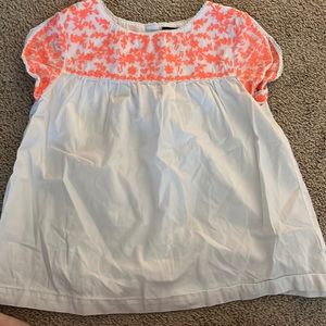 Girls flower embroidered Polo top. Worn once